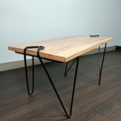Banc en bois de hêtre avec pieds épingle en métal