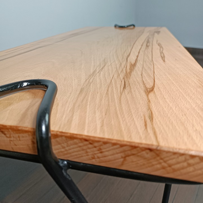 Banc en bois de hêtre avec pieds épingle en métal