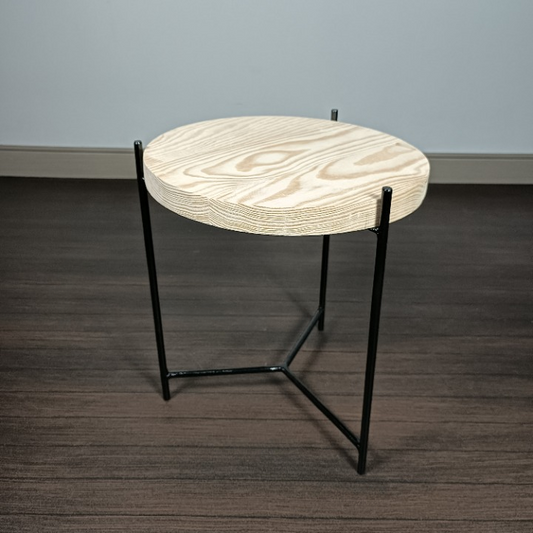 Table de coin ronde en bois rouge
