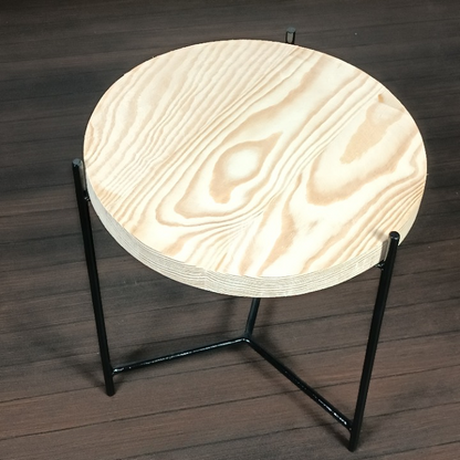 Table de coin ronde en bois rouge